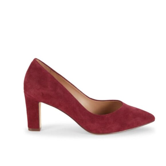 Cole Haan Red Suede Leather Pointy Toe Pumps Heeled Shoes Women's Size 6 - Picture 1 of 12